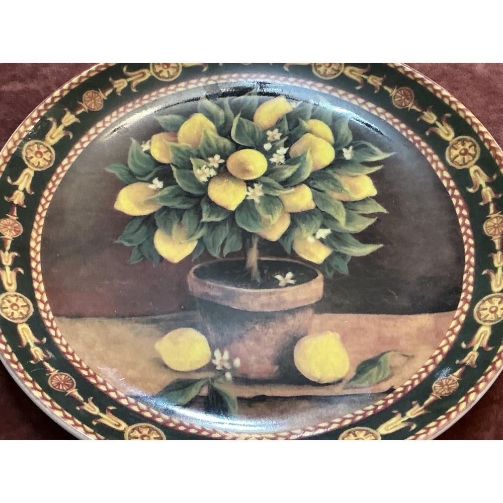 Formalities by Baum Bros Mediterranean Collection Lemons Decorative Plate 7.5in